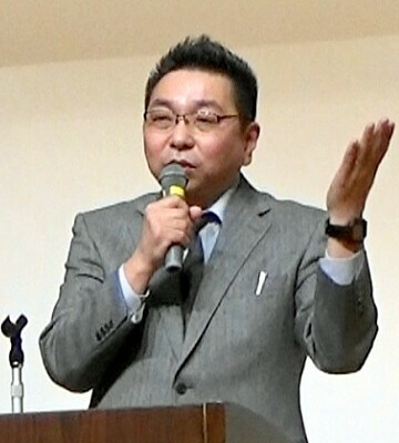 連続選挙へ支援と協力を呼びかける橋田智寛地区委員長